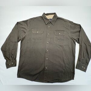 Wrangler Men's Olive Green Button-Up Work/Casual Shirt Size Large